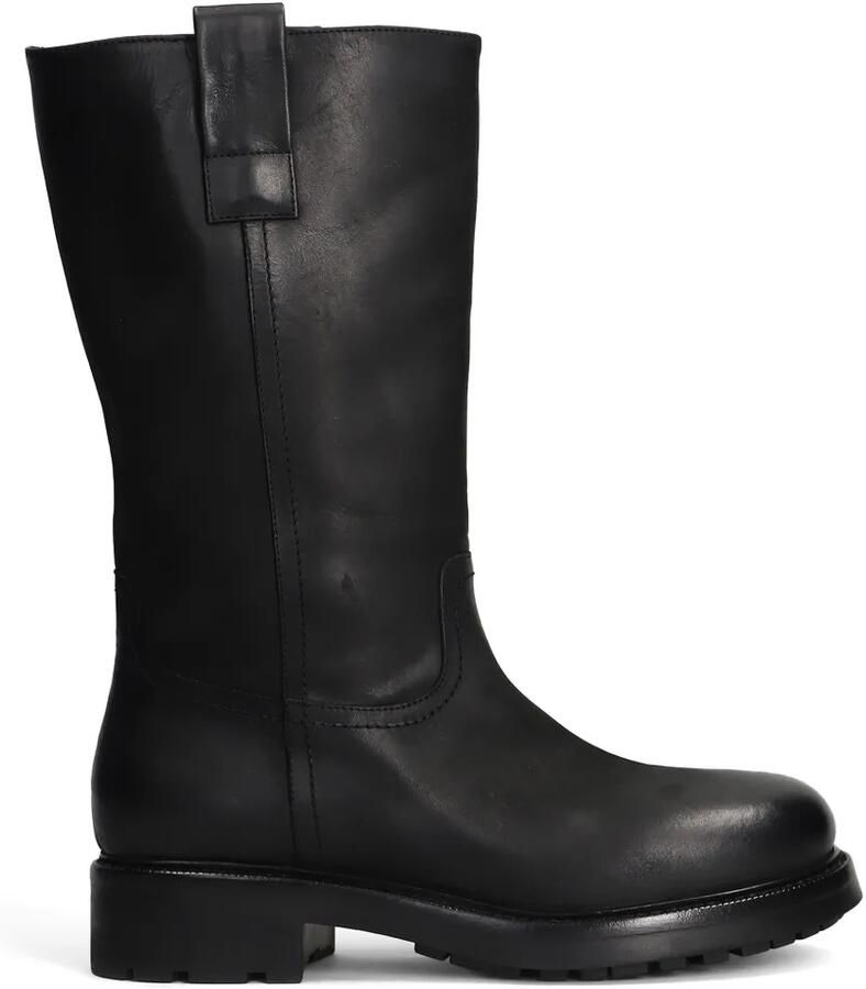 Strategia shoes Leren laarzen met treklus Zwart