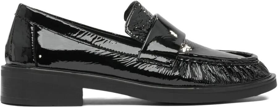 Strategia shoes Leren loafers met ruches Zwart
