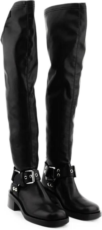Strategia shoes Leren overknee laarzen met gespdetail Zwart - Foto 3