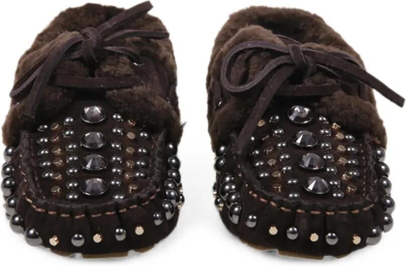 Strategia shoes Loafers met lammy afwerking en studs Bruin - Foto 2