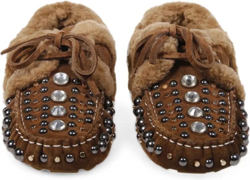 Strategia shoes Loafers met lammy voering en studs Bruin - Foto 2