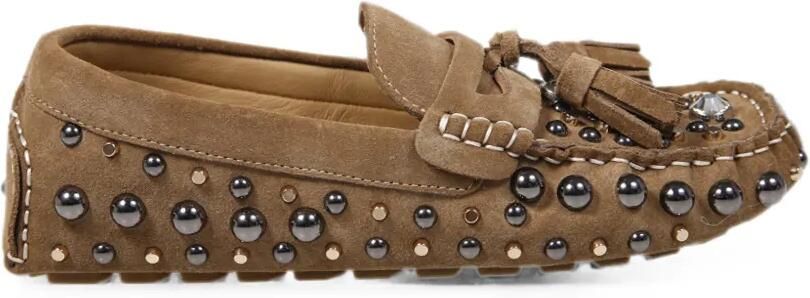 Strategia shoes Loafers verfraaid met studs en kwastje Bruin
