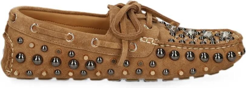 Strategia shoes Santorini leren loafers verfraaid met studs Beige