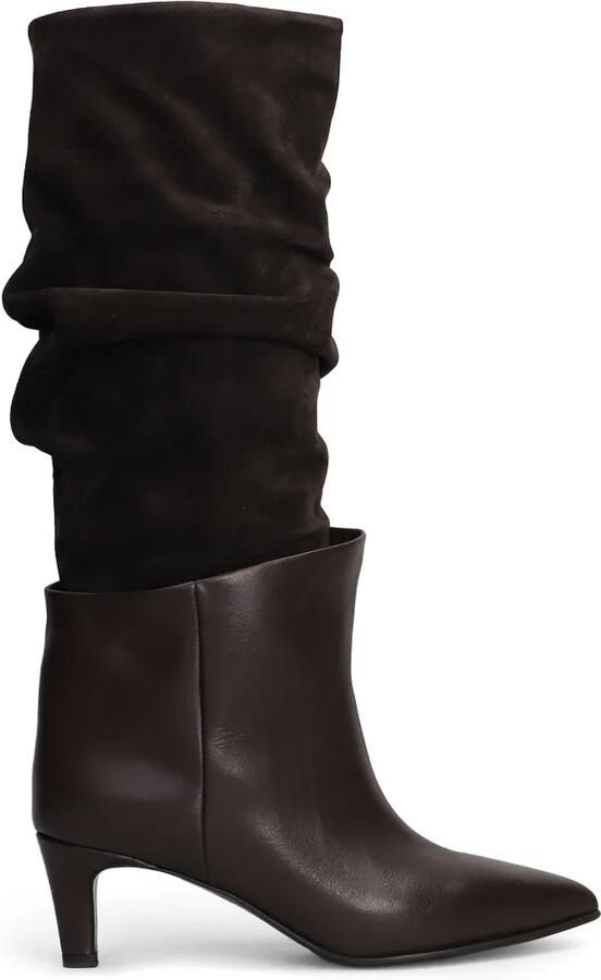 Strategia shoes Soepelvallende knielaarzen met puntige neus Bruin - Foto 5