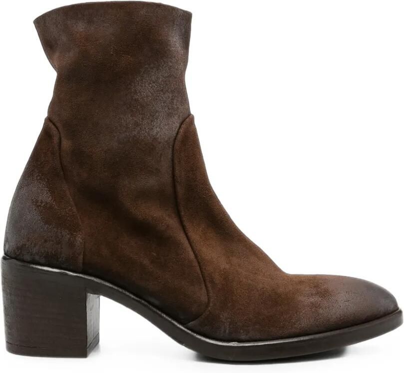 Strategia shoes Suède laarzen met blokhak Bruin