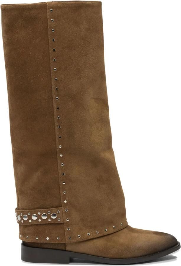 Strategia shoes Suède laarzen verfraaid met studs Bruin
