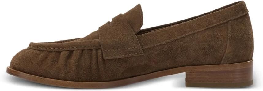 Strategia shoes Suède loafers met ruches Bruin