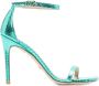 Stuart Weitzman Stiletto sandalen met slangenleer-effect Blauw - Thumbnail 1