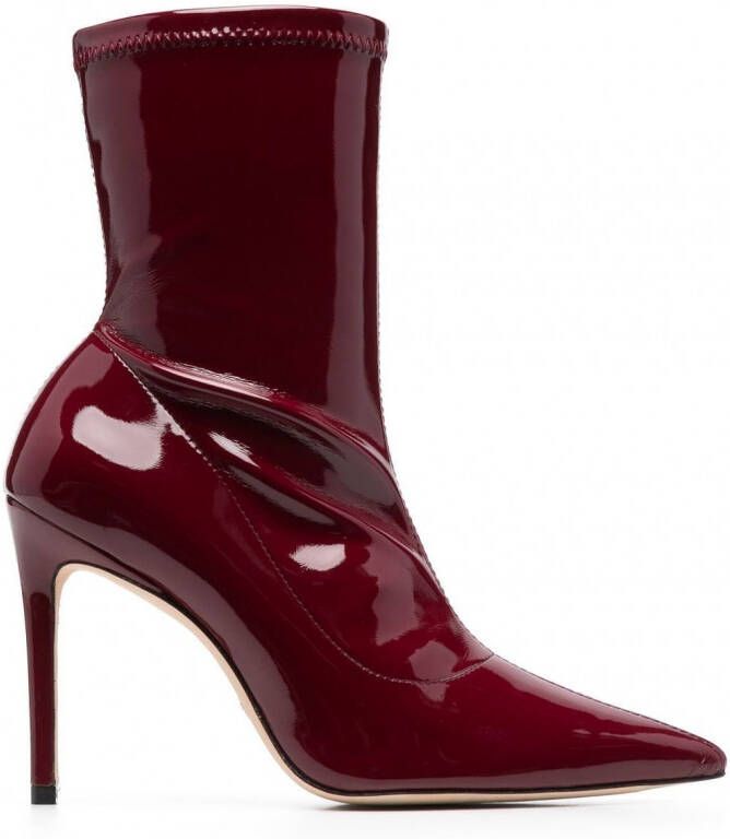 Stuart Weitzman Leren laarzen Rood