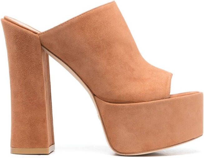 Stuart Weitzman Muiltjes met plateauzool Bruin