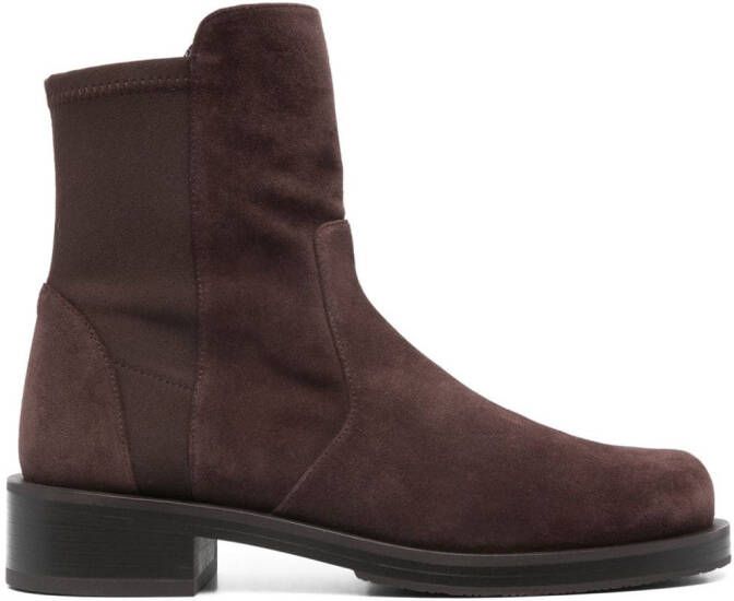 Stuart Weitzman 5050 suède enkellaarzen Bruin