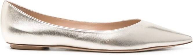 Stuart Weitzman Ballerina's met metallic-effect Goud