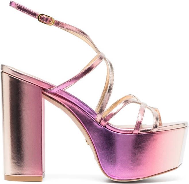 Stuart Weitzman Barelythere sandalen met plateauzool Roze
