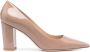 Stuart Weitzman Block leren pumps Beige - Thumbnail 1