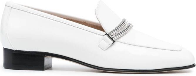 Stuart Weitzman Loafers verfraaid met kristallen Wit