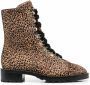 Stuart Weitzman Enkellaarzen met jaguarprint Bruin - Thumbnail 1