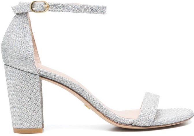 Stuart Weitzman Sandalen met glitter Zilver