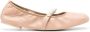 Stuart Weitzman Goldie leren ballerina's Beige - Thumbnail 1