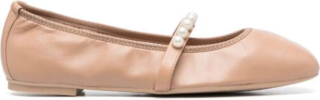 Stuart Weitzman Goldie slippers verfraaid met parels Roze