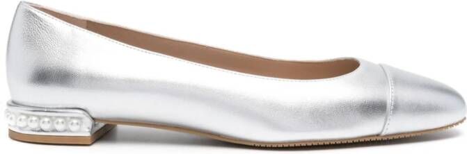 Stuart Weitzman Leren ballerina's Zilver