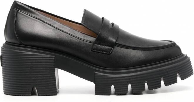 Stuart Weitzman Leren loafers Zwart