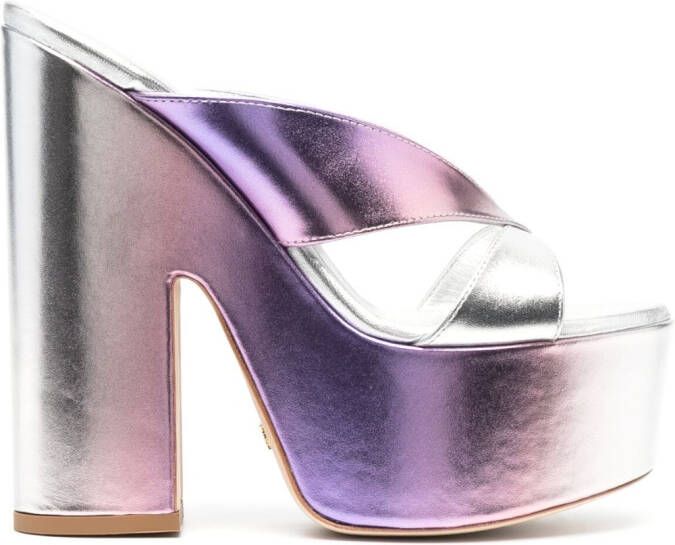 Stuart Weitzman Metallic muiltjes Paars