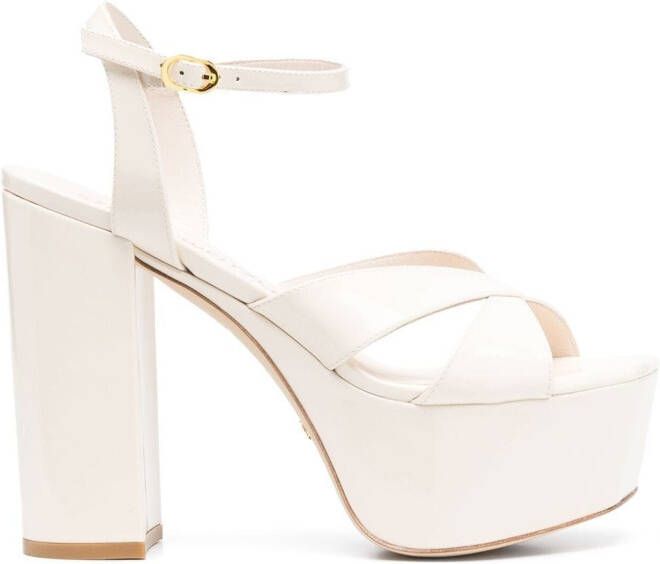 Stuart Weitzman Miami sandalen met plateauzool Beige