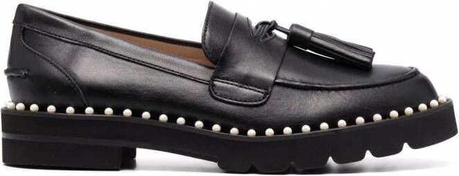 Stuart Weitzman Mila loafers verfraaid met parel Zwart