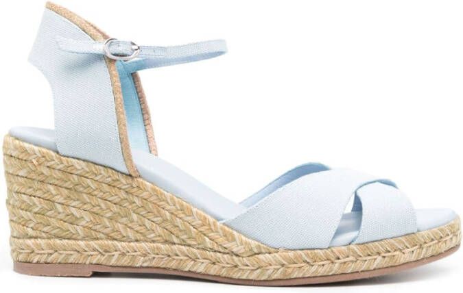 Stuart Weitzman Mirela II 80mm wedge espadrilles Blauw