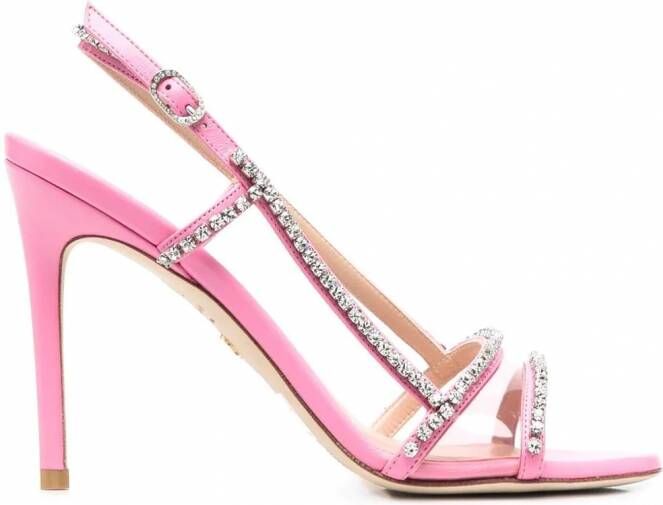 Stuart Weitzman Mondrian Glam sandalen verfraaid met kristallen Roze