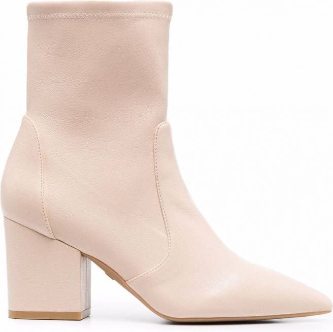 Stuart Weitzman Museline enkellaarzen Beige