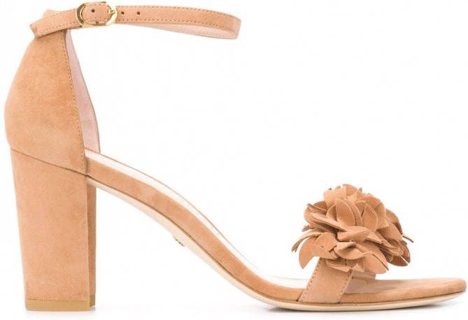 Stuart Weitzman Nearly 3D flower sandalen Bruin