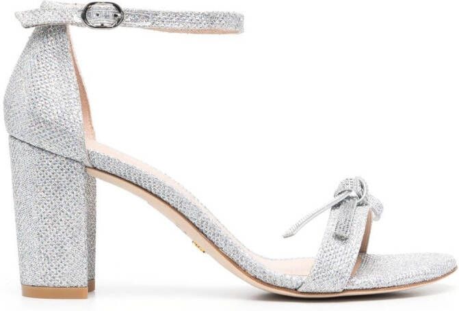 Stuart Weitzman NearlyNude sandalen met kristal Zilver