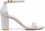 Stuart Weitzman Nearlynude sandalen met glitter Zilver - Thumbnail 1