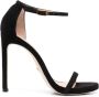 Stuart Weitzman Nudist Curve suède sandalen Zwart - Thumbnail 1