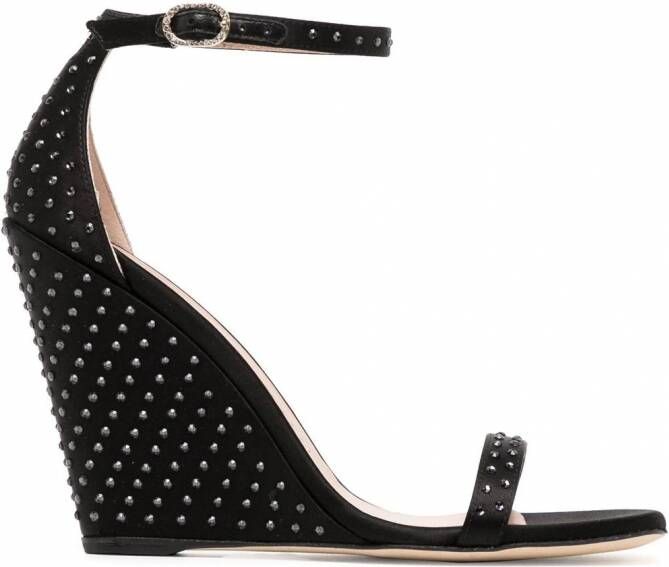 Stuart Weitzman Nudistshine sandalen met sleehak Zwart