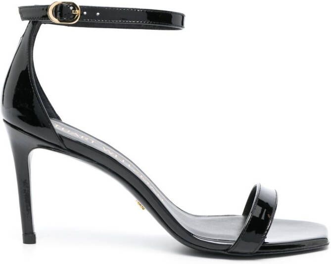 Stuart Weitzman NuNakedCurve leren sandalen Zwart