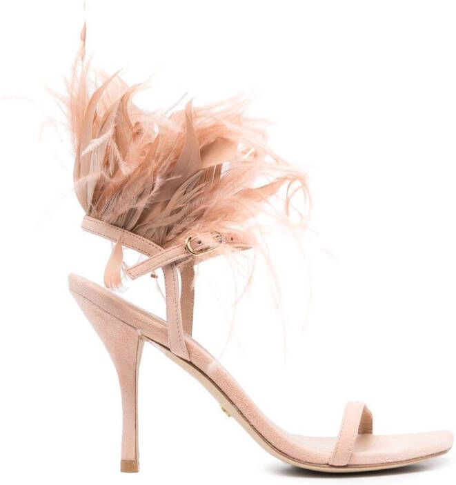 Stuart Weitzman Plume sandalen met veren afwerking Roze