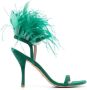 Stuart Weitzman Plume sandalen met veren Groen - Thumbnail 1