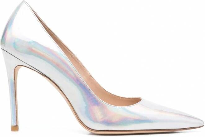 Stuart Weitzman Pumps met holografisch effect Zilver