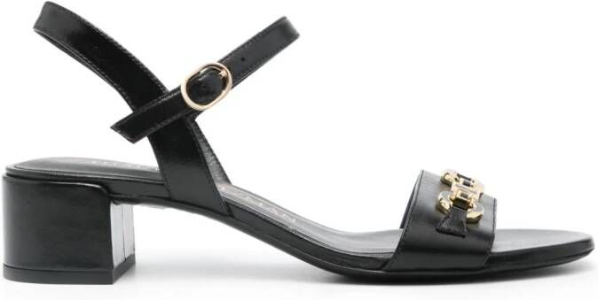 Stuart Weitzman Sandalen met logoplakkaat Zwart