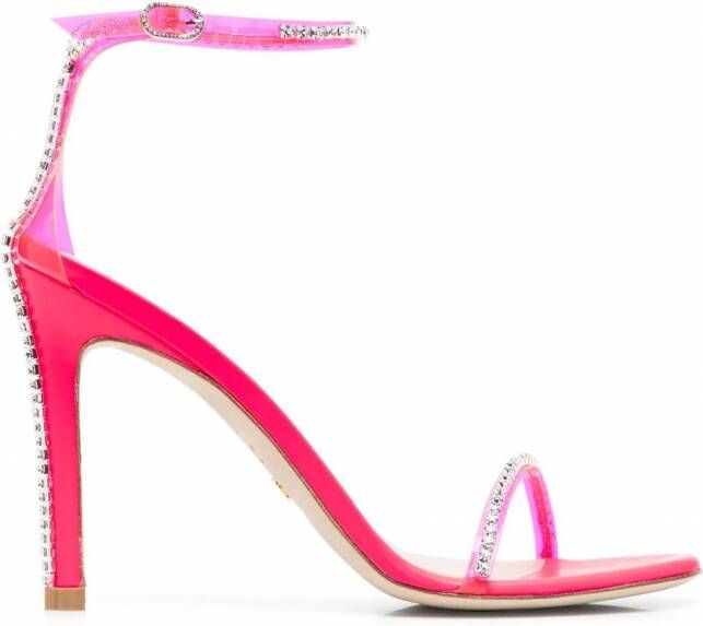 Stuart Weitzman Sandalen verfraaid met kristallen Roze