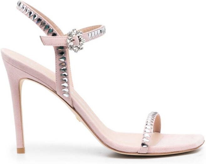 Stuart Weitzman Sandalen verfraaid met kristallen Roze