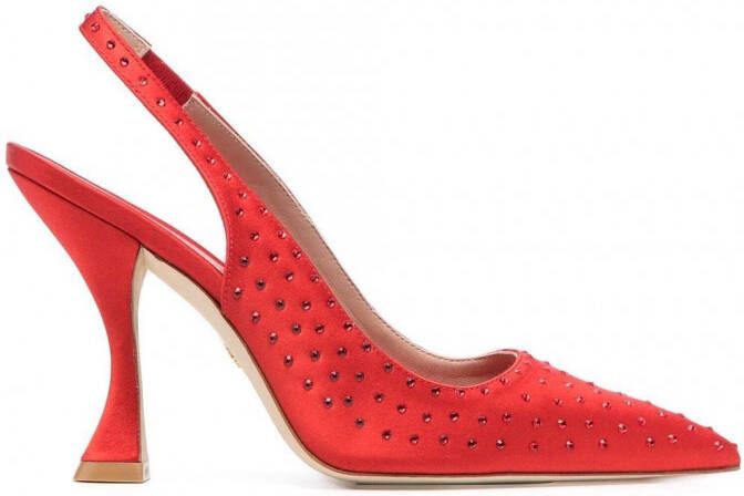 Stuart Weitzman Say pumps met stras Rood