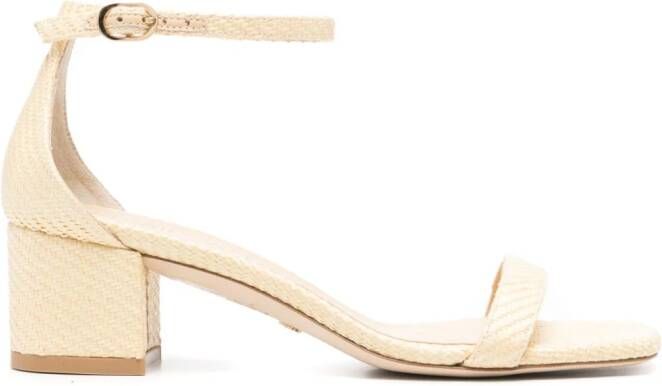 Stuart Weitzman SimpleCurve sandalen met glitter Beige