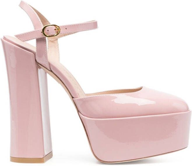 Stuart Weitzman Skyhi pumps met plateauzool Roze