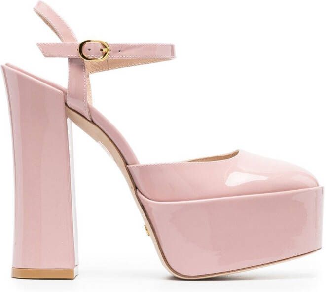 Stuart Weitzman Skyhigh pumps met plateauzool Roze