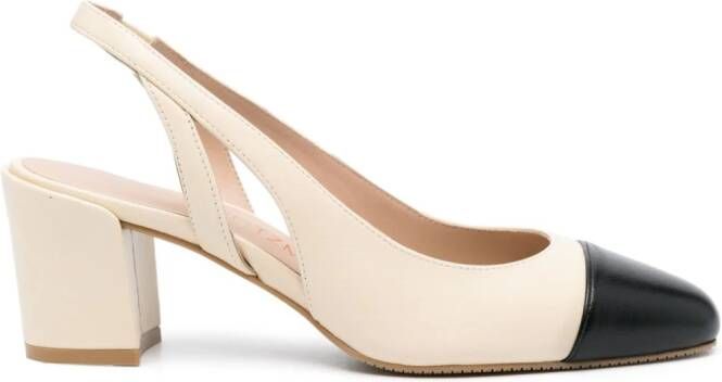 Stuart Weitzman Sleek leren pumps Beige