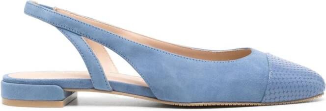 Stuart Weitzman Sleek leren slingback pumps Blauw