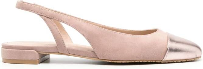 Stuart Weitzman Sleek slingback leather pumps Roze